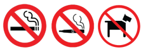 No Smoking, Vaping or Dogs