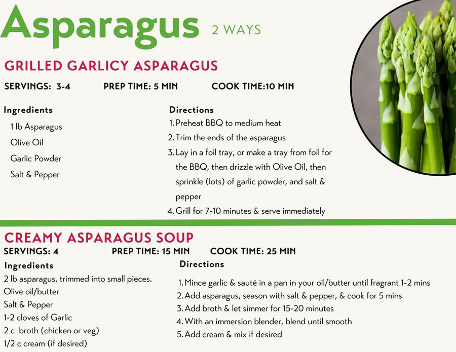 Asparagus recipes for CSA