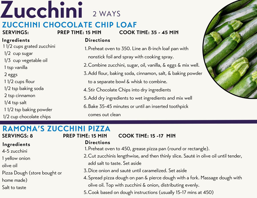 Zucchini Recipes for CSA