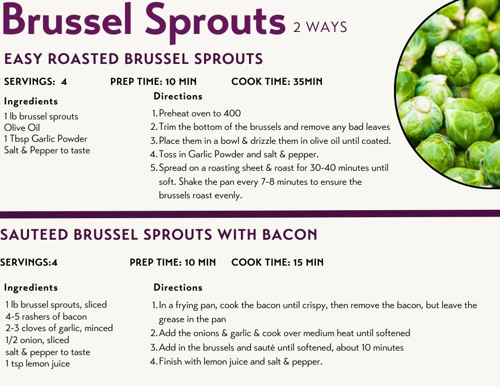 Brussel Recipes for CSA - Forsythe Family Farms