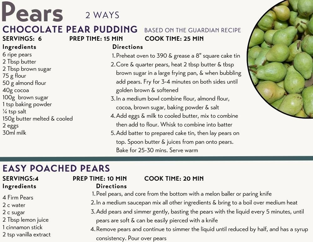 Forsythe Family Farms - Pear Recipes